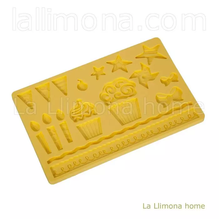 Molde silicona velas y magdalenas rectangular amarillo