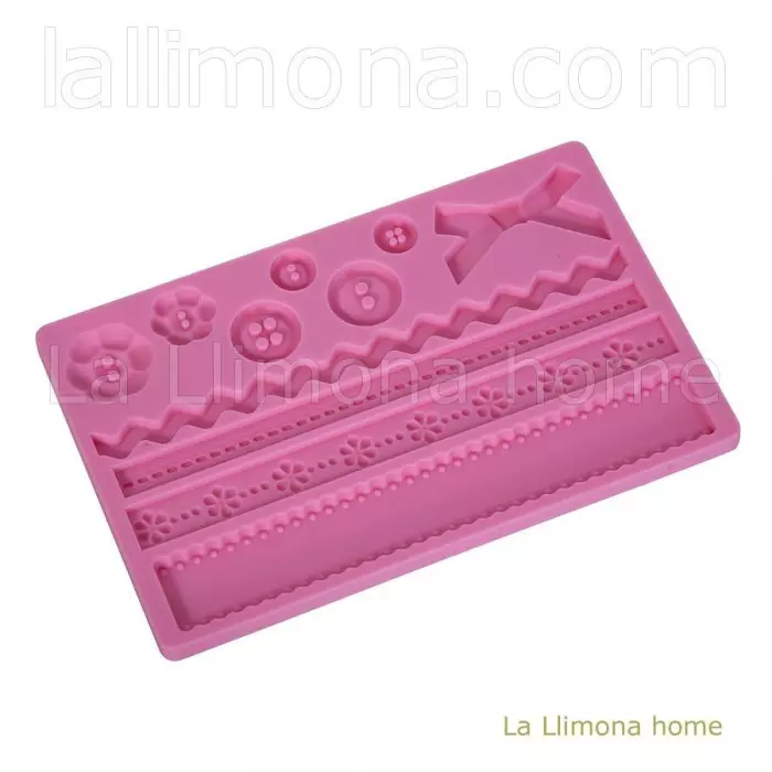 Molde silicona cenefas rectangular rosa