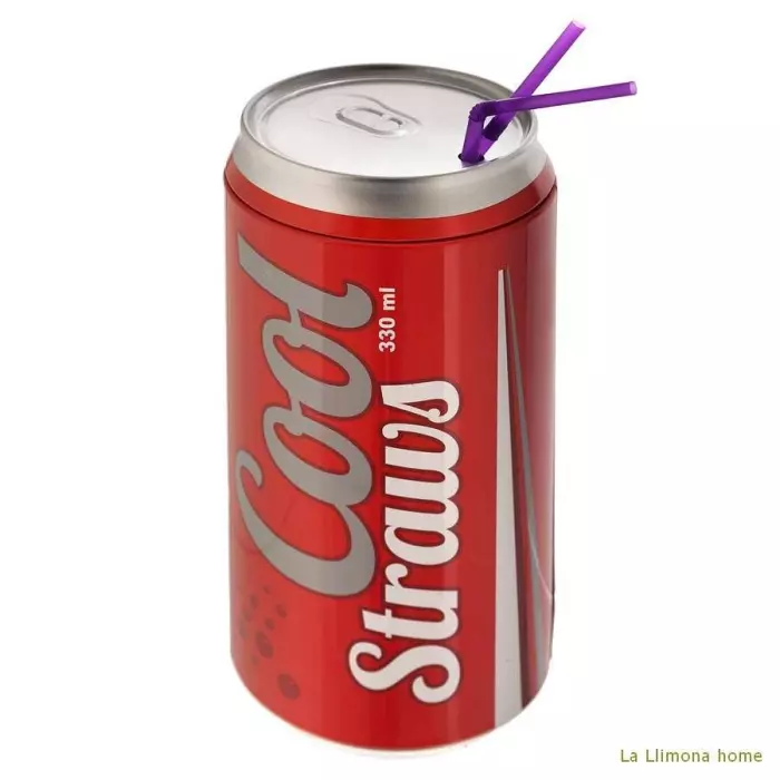 Dispensador pajitas cool straws rojo