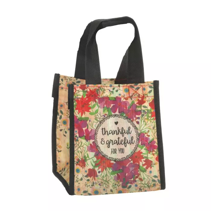 Natural Life bolsa mini 'Thankful & grateful for you' reutilizable