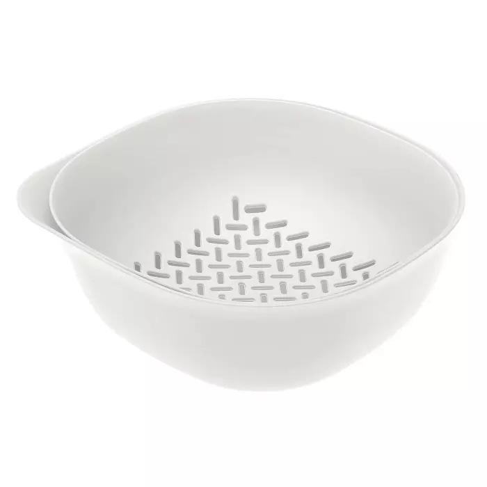 Set bowl y escurridor blanco