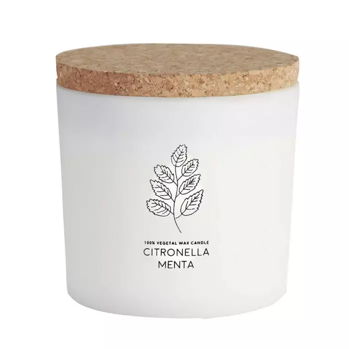 Vela perfumada citronella menta 350 gr. Velas ecológicas naturales