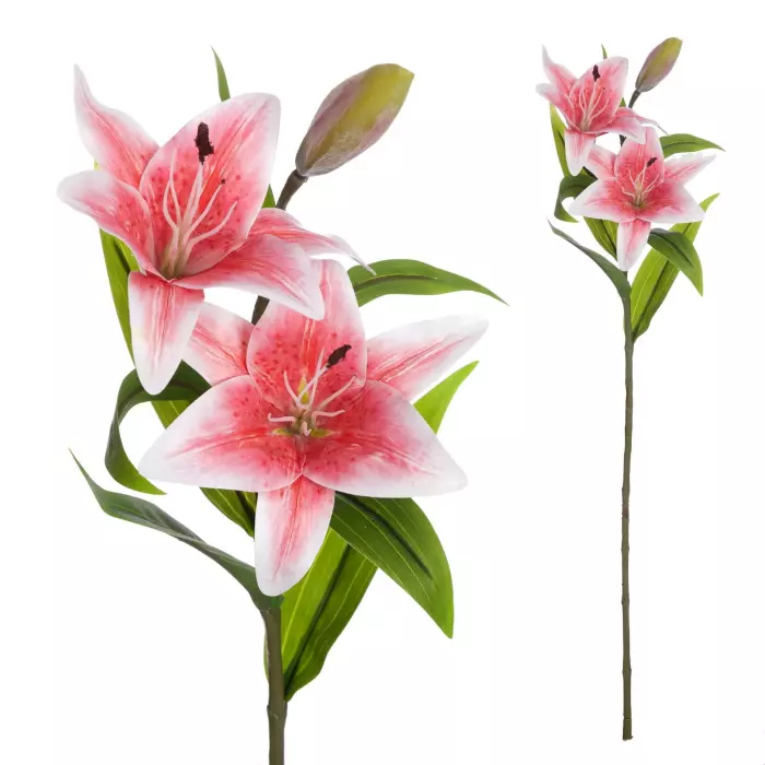 Lilium artificial rosa 77. Flores artificiales