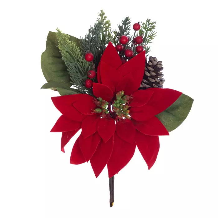 Bush poinsettia artificial roja 33 · Navidad