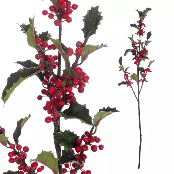 Rama acebo artificial berries rojas 85 · Hojas y ramas artificiales
