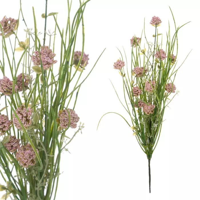 Bush grass artificial flores rosadas 44. Flores artificiales