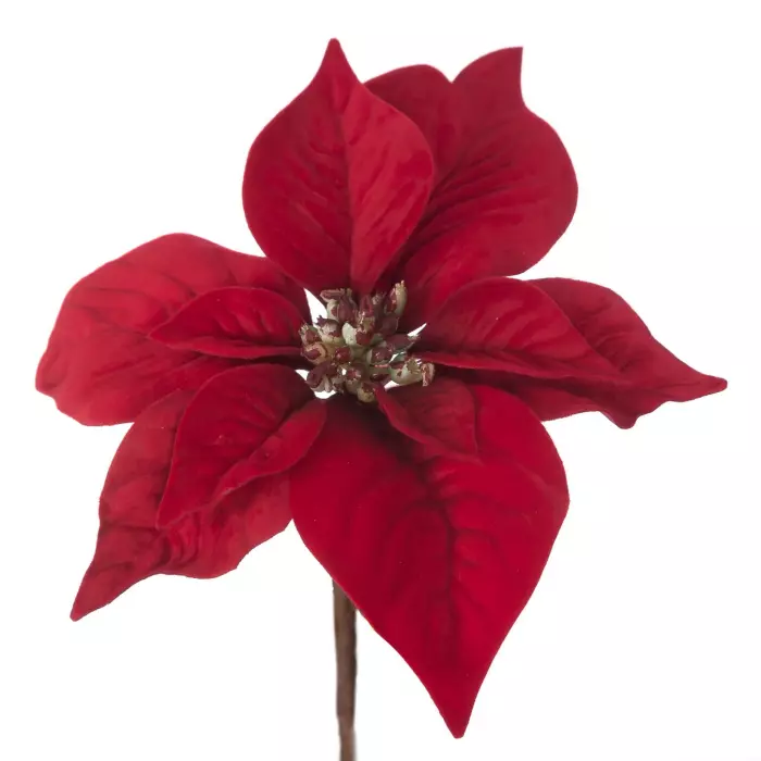 Poinsettia artificial roja 25 · Hojas y ramas artificiales