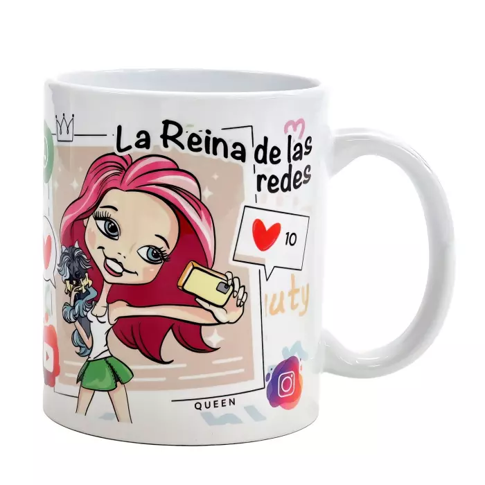 Taza con mensaje La Reina de las redes Queen