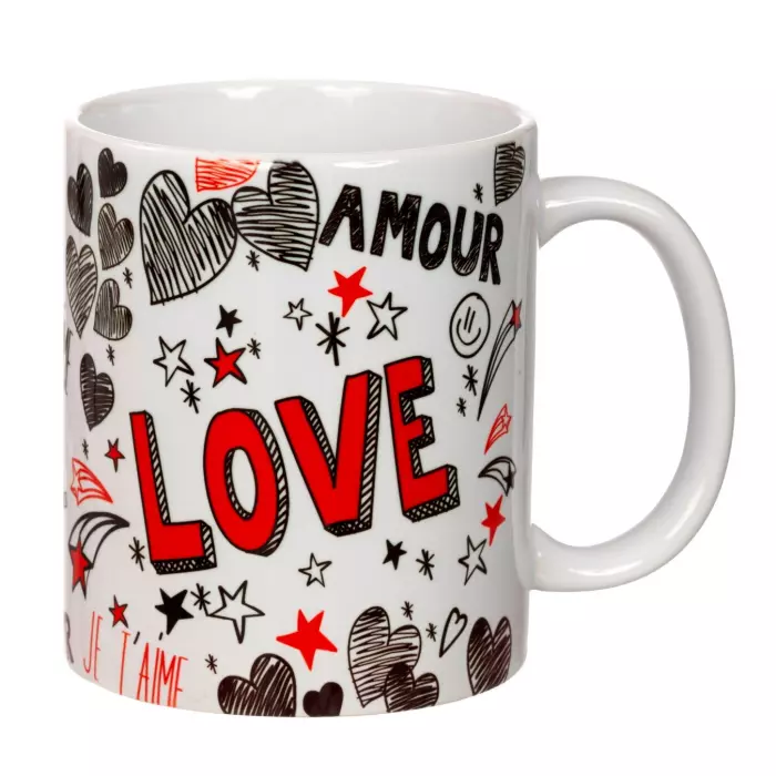 Taza con mensaje Love