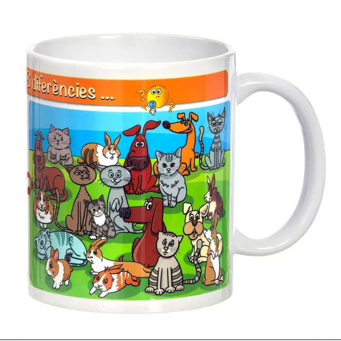 Taza con mensaje 8 diferències