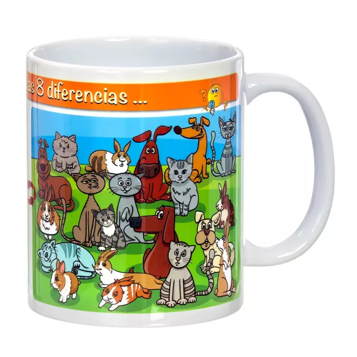 Taza con mensaje 8 diferencias