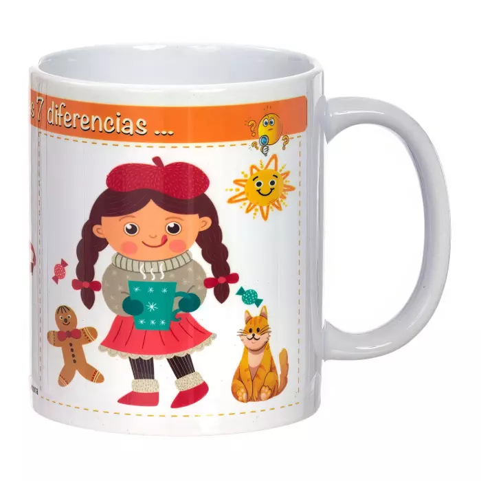 Taza con mensaje 7 diferencias