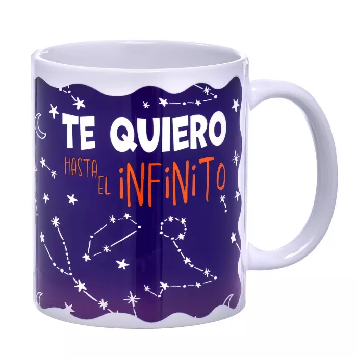 Taza con mensaje Te quiero hasta el infinito