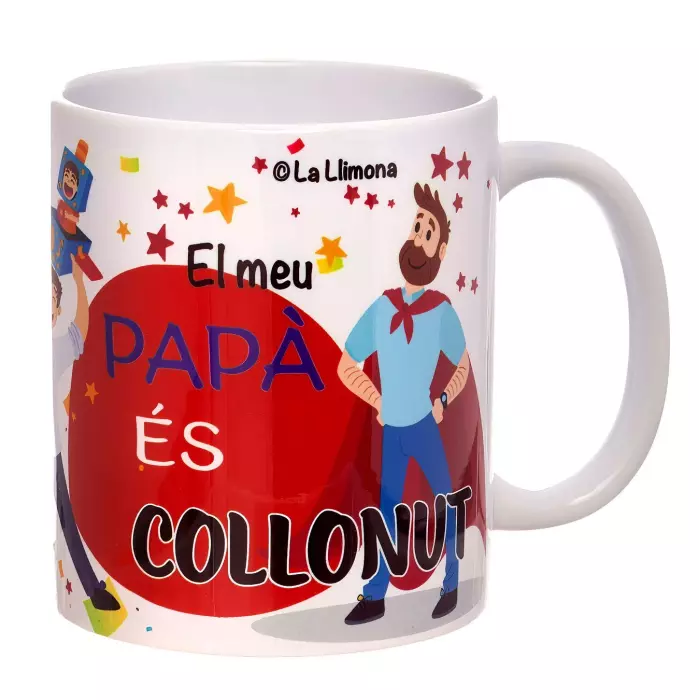 Taza con mensaje El meu Papà és collonut