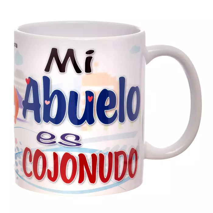 Taza con mensaje Mi abuelo es cojonudo