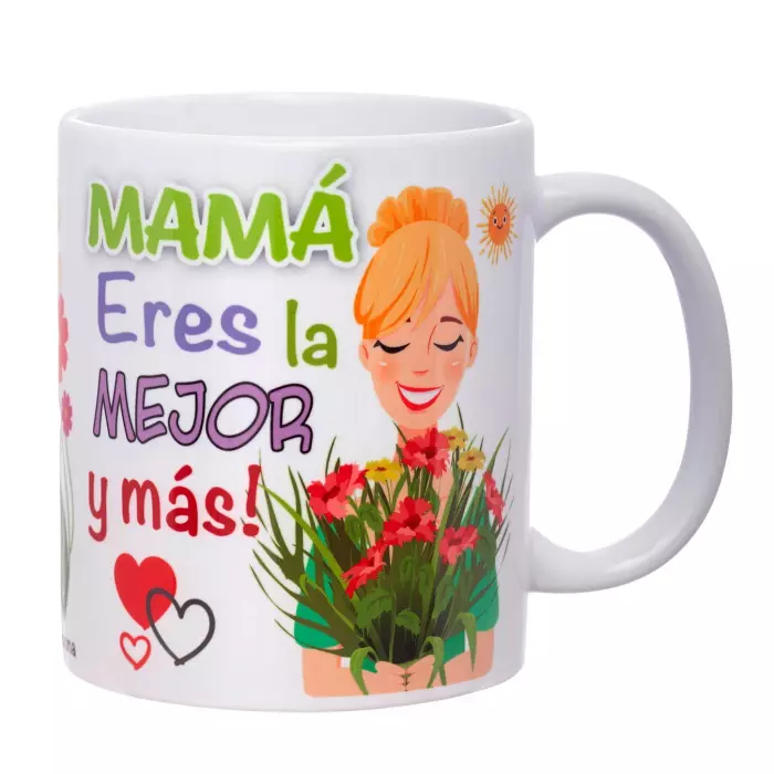 Taza con mensaje Mamá Eres la mejor y más!