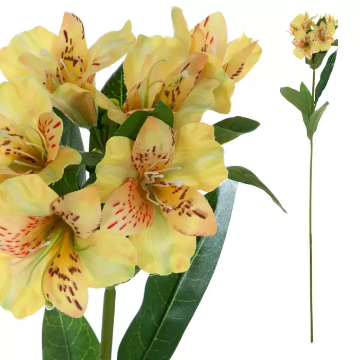 Alstroemeria artificial amarilla. Flores artificiales