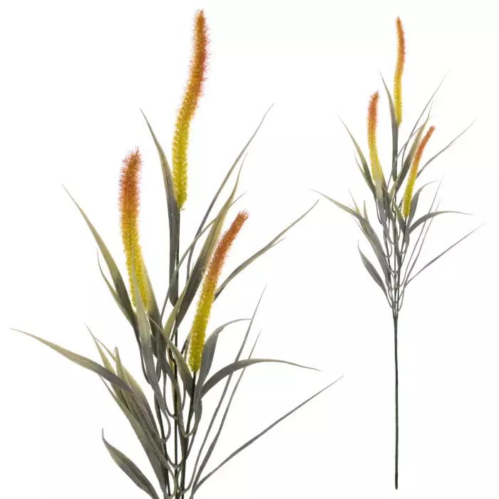 Typha artificial naranja 85. Hojas y ramas artificiales