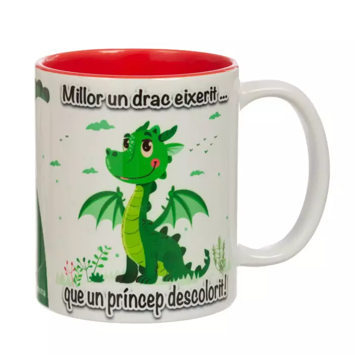 Taza Sant Jordi 'Millor un drac eixerit'. Tazas con mensaje