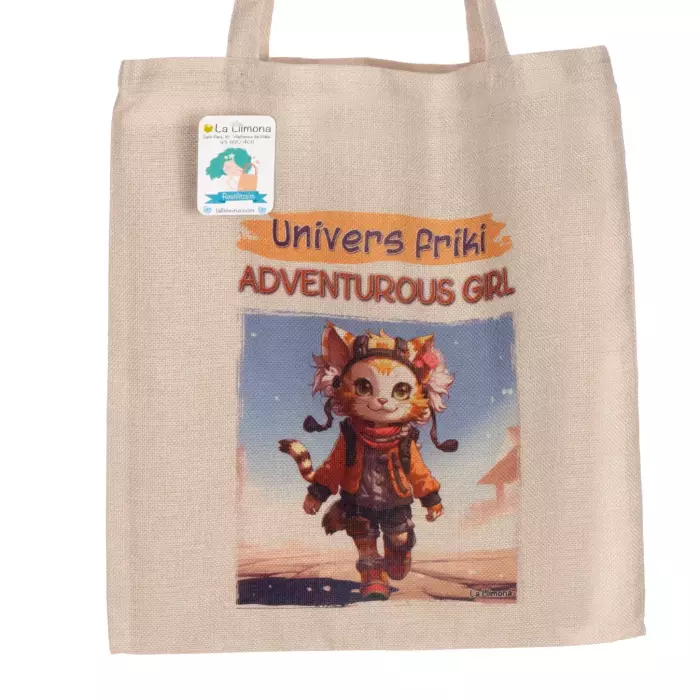 Tote bag 'Adventurous Girl'. Bolsa de asas. Bolsas multiusos