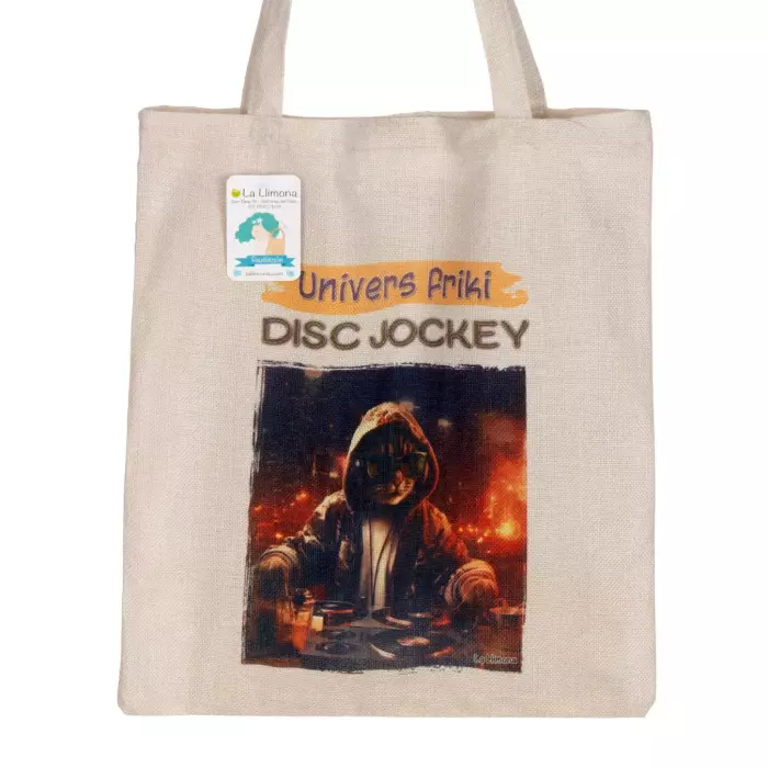 Tote bag 'Disc Jockey'. Bolsa de asas. Bolsas multiusos