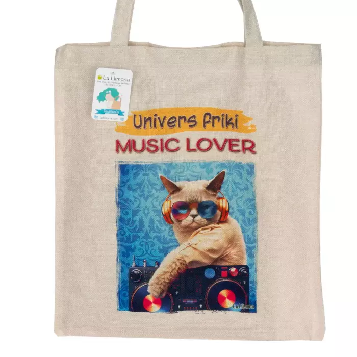 Tote bag 'Music Lover'. Bolsa de asas. Bolsas multiusos