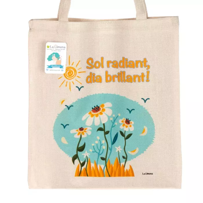 Tote bag 'Sol radiant, dia brillant!'. Bolsa de asas. Bolsas multiusos