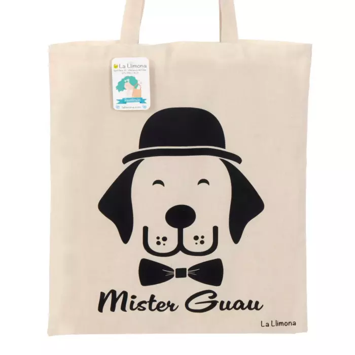 Tote bag 'Mister Guau'. Bolsa de asas. Bolsas multiusos