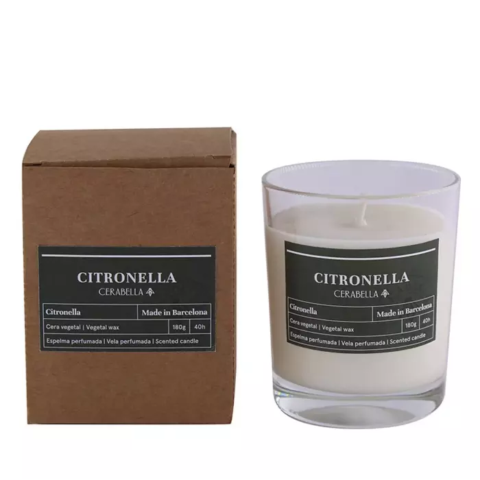 Vela Cerabella perfumada Citronella 180 gr. Velas ecológicas naturales