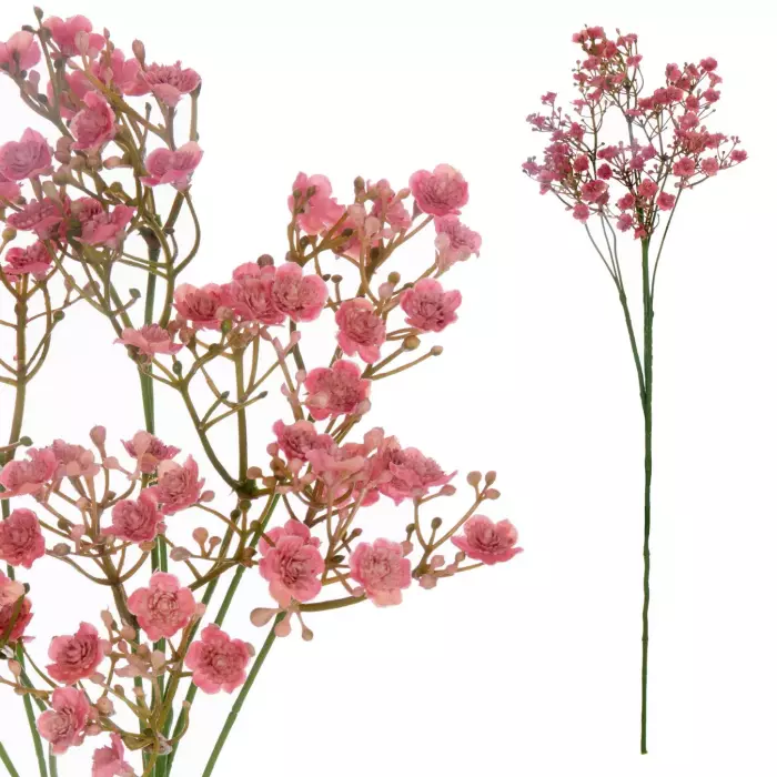 Rama artificial gypsophila rosa 70. Flores artificiales