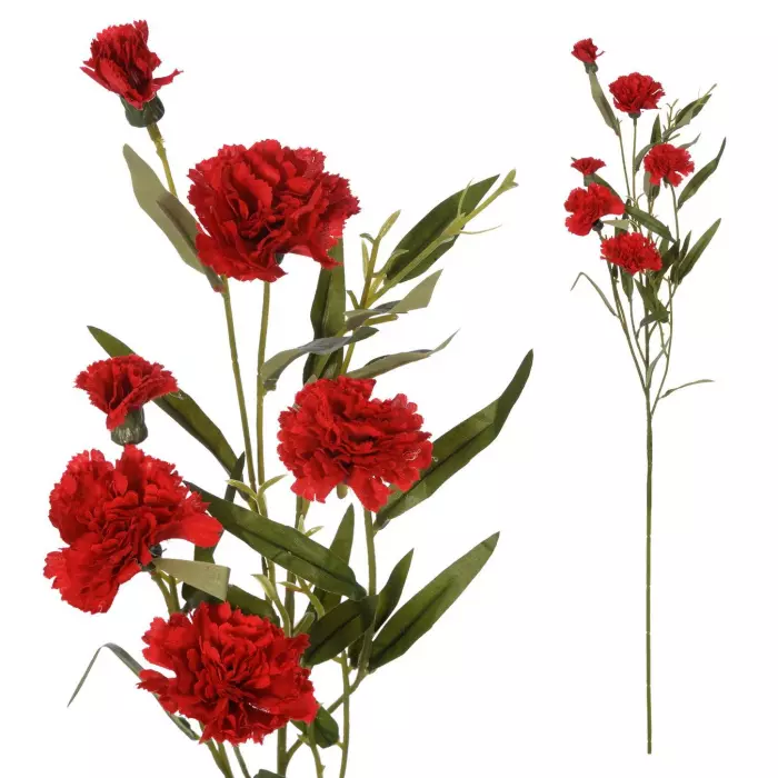 Rama artificial claveles rojos 70. Flores artificiales