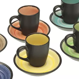 Set 6 tazas de café con plato Verina